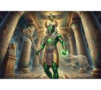 Egyptian God Osiris 1000 Piece Wooden Jigsaw Puzzle,Stress Relief,Adults & Kids 14+,Home Wall Decor,Whimsical Challenge,Great Gifts,Wood,Educational Toy (75x50cm)