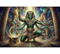 Egyptian God Osiris 1000 Piece Wooden Jigsaw Puzzle,Wood,Impossible Challenge,Educational Toy,Home Wall Decor,Gift Idea,Adults & Kids 14+,Stress Relief (75x50cm)