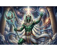 Egyptian God Osiris 500 Piece Wooden Jigsaw Puzzle,Wood,Educational Toy,Home Wall Decor,Gift Idea,Adults & Kids 14+,Impossible Challenge,Stress Relief (52x38cm)