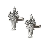 Egyptian God Osiris Cufflinks, Handcrafted English Made Pewter, Silver Finish, with Leatherette Gift Box