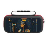 Egyptian Goddess Cat Compatible with Switch Carrying Case Waterproof Protective Travel Bag with 20 Game Card Slots