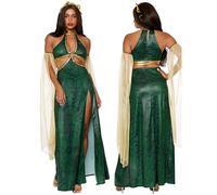 Egyptian Goddess Costume Medusa Greek Carnival Costume with Snake Headband Halloween Dress Cospaly Nymph Dress Fairytale Forest