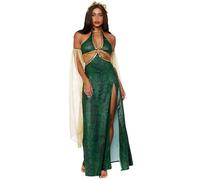 Egyptian Goddess Costume Medusa Greek Carnival Costume with Snake Headband Halloween Dress Cosplay Nymph Dress Fairytale Forest Costume Comfortable