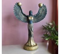 Egyptian Goddess Isis Statue Ancient Egypt Modern Luxury Home Decoration Library Shelf Decor (Black&Gold)