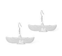 Egyptian Goddess Isis Wing Earrings Stainless Steel Ancient Egypt Mythology Dangle Drop Earrings Unique Boho Ethnic Jewelry for Women Spiritual Protection Symbol Gift