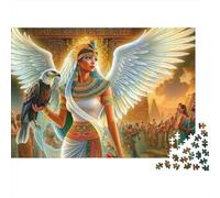 Egyptian Goddess Jigsaw Puzzle for Adults 1000 Piece Jigsaw Puzzle Winged Ancient Scene Puzzle Game for Family Relaxation Focus Home Gift 52x38cm/1000pcs