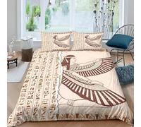 Egyptian Goddesses Duvet Cover Sets Retro King Bedding Set with Zipper Closure, Soft Microfiber Quilt Cover with 2 Pillowcases 50x75cm QH1481