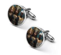 Egyptian Goddesses Epic Shirt Cufflinks Round Cuff Links for Business Wedding Party Father's Day Gift 2.0cm