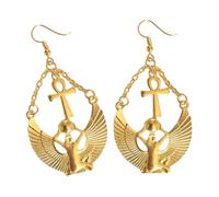Egyptian Goddesses Pattern Drop Earrings Egyptian Civilization Accessories for Women Symbolise Wisdom and Strength Unique Women's Earrings, one size, As described