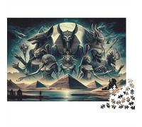 Egyptian Gods 1000 Piece Jigsaws for Adults, Non-Reflective Premium Paper, Egyptian Gods, Challenging Leisure Activity, Brain Teaser for Puzzle Lovers & Enthusiasts 52x38cm/1000pcs
