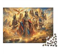 Egyptian Gods 500 Piece Wooden Jigsaw Puzzle,Impossible Challenge,Adults & Kids 14+,Home Wall Decor,Educational Toy,Wood,Gift Idea,Stress Relief (52x38cm)