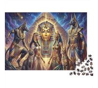 Egyptian Gods And Pharaohs 1000 Piece Wooden Jigsaw Puzzle,Impossible Challenge,Adults & Kids 14+,Home Wall Decor,Educational Toy,Wood,Gift Idea,Stress Relief (75x50cm)