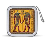 Egyptian Gods Anu nd Horuses Africa CD Case 40 Capacity DVD Storage CD Holder Organizer Disc Wallet Bag for Car Home