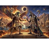 Egyptian Gods Anu nd Thoth 1000 Piece Jigsaw Puzzle,Adults & Kids 14+,Stress Relief,Whimsical Challenge,Home Wall Decor,Gift Idea,Premium Cardboard,Educational Toy 52x38cm