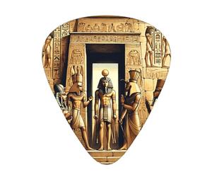 Egyptian-Gods-Pharaohs 12 Pack Guitar Picks With 3 Thicknesses And Storage Box, Abs Plectrums For Electric Bass Guitar Players