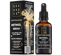 Egyptian Gold Anti Ageing (1%) Retinol Face Serum with Hyaluronic Acid, Vitamin C, Aloe Vera, Vitamin E & Jojoba Seed Oil. High Strength Skin Rejuvenating Formula Suitable for Men & Women - 50ml, UK