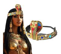 Egyptian Gold Snake Headpiece Greek Goddess Headband Jewelry Beaded Egyptian Princess Headwear for Women Halloween Cosplay Costume Hair Accessories