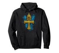 Egyptian Golden Ankh Cross Art Pullover Hoodie