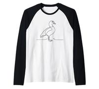 Egyptian Goose Line Art Birdwatcher Raglan Baseball Tee