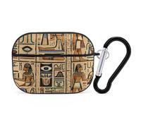 Egyptian Hieroglyph AirPods Pro 2 Case Cover, Shockproof Hard Shell Protective Case for Women Men, Compatible with Airpod Pro Case 2nd/1st Generation with Keychain-Black