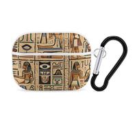 Egyptian Hieroglyph AirPods Pro 2 Case Cover, Shockproof Hard Shell Protective Case for Women Men, Compatible with Airpod Pro Case 2nd/1st Generation with Keychain-White