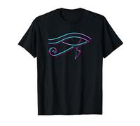 Egyptian Hieroglyph Eye of Horus Retro Vintage Colours T-Shirt, Men, Black, Medium