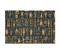 Egyptian Hieroglyphics Jigsaw Puzzles 1000 Pieces for Adults Kids Woodiness Puzzle Educational Games Home Decoration (75×50cm)