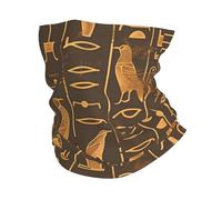 Egyptian Hieroglyphs Ancient Egypt Golden Brown Women Men Tube Scarf Comfortable Bandana Microfiber Headscarf For Fishing Sports Camping