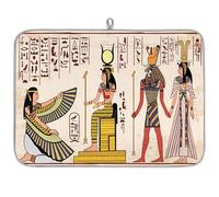 Egyptian Hieroglyphs Gods Microfibre Dish Drying Mat Egyptian Absorbent Dish Drying Drainers Mats for Kitchen Spoon Glass Plate 45.7 x 60.9 cm