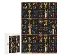 Egyptian Hieroglyphs Pharaohs Pattern Fun Wooden Picture Vertical Version Puzzle Creative Gift Wood Jigsaw for Adults And Family Game