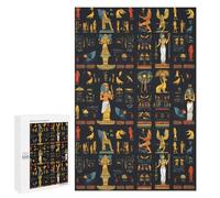 Egyptian Hieroglyphs Pharaohs Pattern Fun Wooden Picture Vertical Version Puzzle Creative Gift Wood Jigsaw for Adults And Family Game