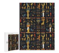 Egyptian Hieroglyphs Pharaohs Pattern Fun Wooden Picture Vertical Version Puzzle Creative Gift Wood Jigsaw for Adults And Family Game