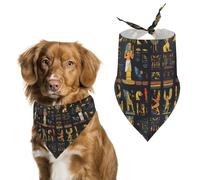 Egyptian Hieroglyphs Pharaohs Pattern Pet Triangle Bandana Soft Puppy Scarfs Dog Cat Gifts for Small Medium Pets
