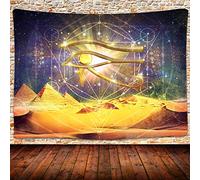 Egyptian Horus Eye Tapestry Wall Hanging Egyptian Pyramids Wall Tapestry Starry Sky Tapestries Wall Art Wall Blanket for Bedroom Home Decor 80x60 Inches GTZYUH266