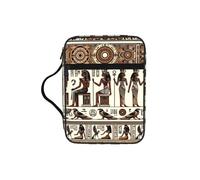Egyptian-Horus-Ra-Falcon Bible Cover Case with Handle, Water-Resistant Oxford Fabric Bible Bag Organizer with Zipper Pockets for Church