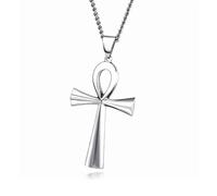 Egyptian Jewelry Men Women Gold Plated Vintage The Key of The Nile Ankh Cross Religious Pendant Necklace (Model 2)