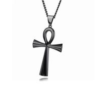 Egyptian Jewelry Men Women Gold Plated Vintage The Key of The Nile Ankh Cross Religious Pendant Necklace (Model 3)