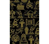 Egyptian Journal: 6 x 9" 120 blank lined cream pages, Ancient Eqyptian Symbols in Gold, Notebook/Diary Gloss Finish