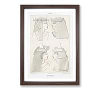 Egyptian Ladies by Emile Prisse d'Avennes Framed Print | A2 Walnut Framed Wall Art | Ready to Hang | Modern Nature Picture | Living Room Bedroom Lounge Office