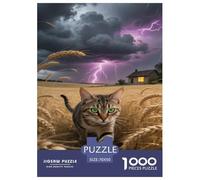 Egyptian Mau Cat Jigsaw Puzzles 1000 Pieces Challenge Game for Adults,Pastoral Landscape Impossible Jigsaw Puzzle 1000 Piece Educational Game Home Decoration 70x50cm/1000pcs