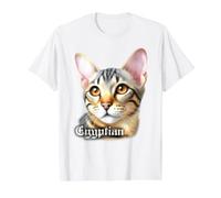 Egyptian Mau Cat Portrait Value Graphic T-Shirt, Men, White, S