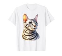 Egyptian Mau Cat Value Graphic T-Shirt, Men, White, S