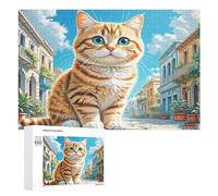 Egyptian Mau Jigsaw Puzzles Puzzles for Adults Kids. 1000 Piece Cute Pet Whimsical Challenge Toy Educational Games Home Decoration for Educational Games Gifts 1000 PCS