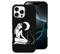 Egyptian Moon Goddess Bastet Cat Cell Phone Case Compatible with iPhone 16/16 Plus/16 Pro/16 Pro Max Leather Protective Shell