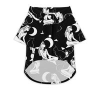 Egyptian Moon Goddess Bastet Cat Dog Shirts Summer Pet Clothes Comfort T-Shirts Short Sleeveless Top for Cats Dogs L