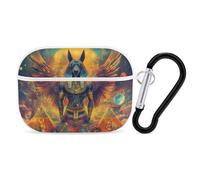Egyptian Mythology God of Horus Headphone Case Compatible with AirPods Pro PC Shell Carrying Case with Keychain White-style