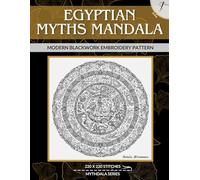 Egyptian Mythos Mandala: Modern Blackwork Embroidery Pattern