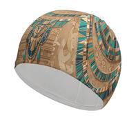 Egyptian Necklace Bathing Cap High Elasticity Swimming Caps Fit Both Long Hair Short Hair Comfortable Large Shower Cap for Drag Reduction and Hair Protection