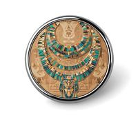 Egyptian Necklace Round Badge Personalized Metal Lapel Pin Badges Fit Clothing Bags Hat Humorous Printed Brooch Badge Party Decorations Accessories for Men Women