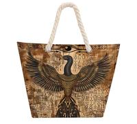 Egyptian Papyrus Depicts The Eye of Horus Tote Bags for Women Men Shoulder Beach Bag Shopping Handbag with Hemprope Handle
